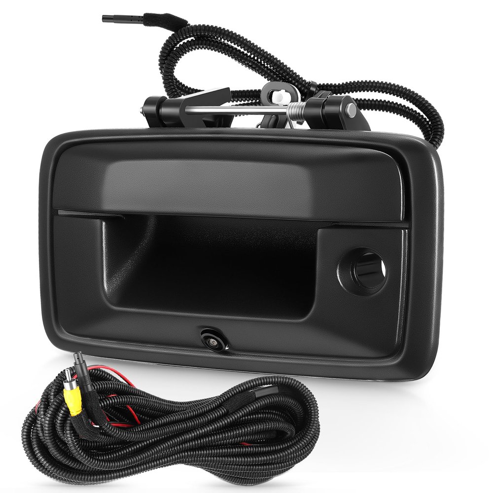 ACAUTO Tailgate Handle Backup Camera Fit for Chevy Silverado 2014-2018,Fit for GMC Sierra 2500HD 3500HD Canyon 2015-2018 Tailgate Reversing Rear View Park Assist Camera RCA Plug Replaces 23448681