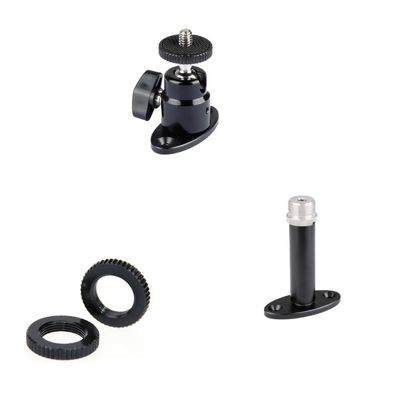 CAMVATE 1/4"-20 Mini Ball Head with Ceiling Mount + Wall Mount Bracket + 5/8"-27 Dual Lock Nuts