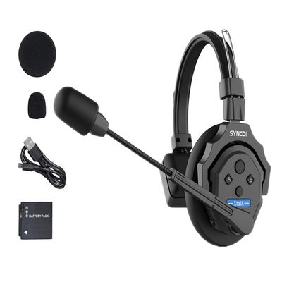 SYNCO XTalk X1 2.4GHz Wireless Headset with Microphone Intercom System Random Master Device Design for Movie Shoot Live Show Stage Performance (1 PCS)