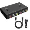 NATEFEMIN 2AV to HDMI Converter, 2 Way RCA to HDMI Video Audio Converter Adapter Support 4:3/16:9 Switching for DVD for N64 for Sega for PS2/3 view 1