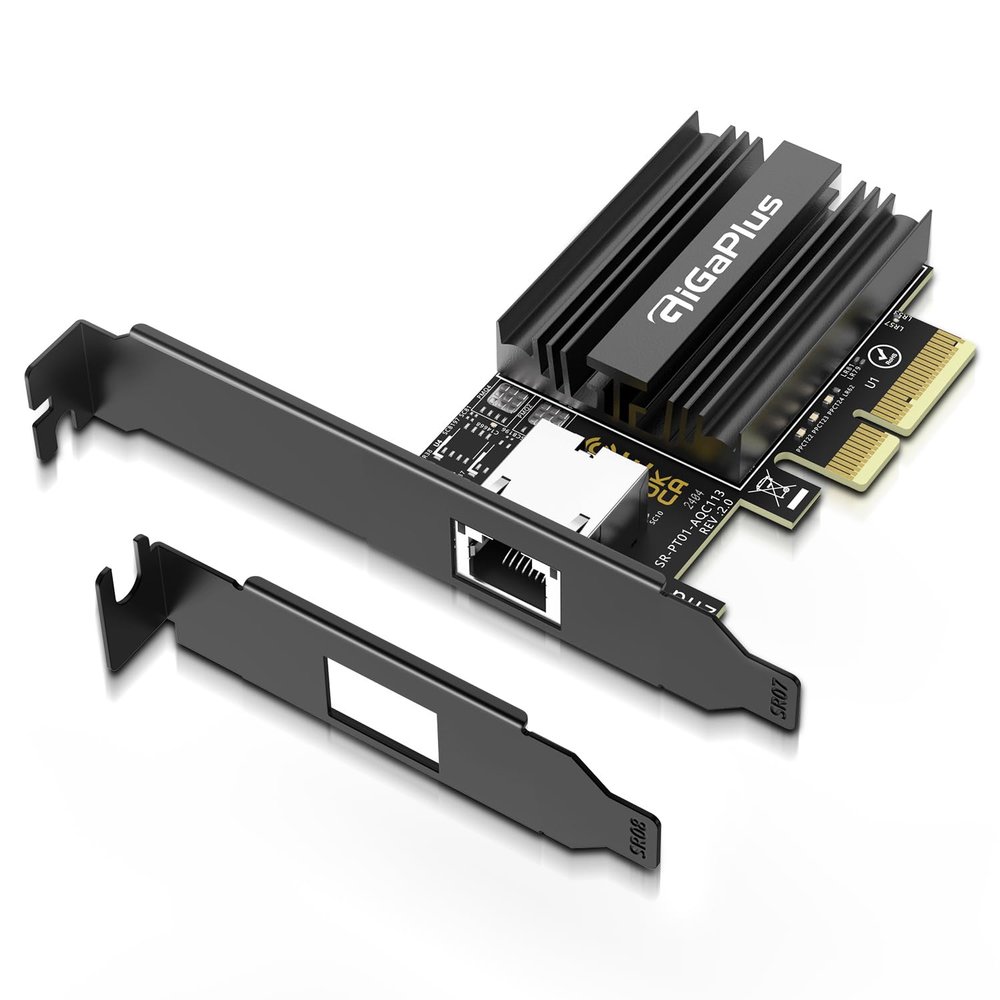 10Gbe PCI-e Network Card, AQC113 Controller, 10G Base-T RJ45 Port NIC Card, GiGaPlus 100/1000/2500/10000Mbps Ethernet Card, 10Gb Ethernet Adapter Support Windows10/11/Windows Server/Linux