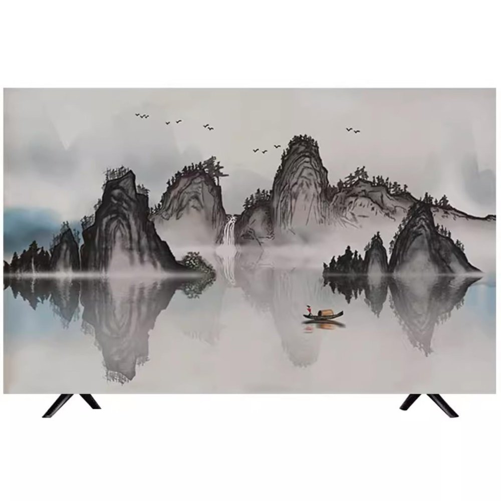 ABANO Universal 19-65in Indoor TV Dust Cover Indoor Art Cloth Liquid Crystal Display Protective Case Dustproof TV Screen Protector Bedroom Living Room Decoration