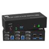 8K@60Hz KVM Switch 3 Monitors 2 Computers 4K@144Hz, DP 1.4 8K Displayport KVM Switch Triple Monitor for 2 Computer Share 3 Monitor, Audio Mic Port and 3 USB3.0 Devices, Wired Remote and 5V Adapter view 1