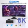 8K@60Hz KVM Switch 3 Monitors 2 Computers 4K@144Hz, DP 1.4 8K Displayport KVM Switch Triple Monitor for 2 Computer Share 3 Monitor, Audio Mic Port and 3 USB3.0 Devices, Wired Remote and 5V Adapter view 4