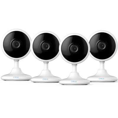 CHIKUK 2K Home Security Camera, Indoor Camera for Dog/Pet/Elder/Baby Monitor, Smart Phone App Siren, 2-Way Audio, Advanced Motion Detection Night Vision, 4pcsSD/Cloud Storage, Alexa Compatible