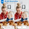 CHIKUK 2K Home Security Camera, Indoor Camera for Dog/Pet/Elder/Baby Monitor, Smart Phone App Siren, 2-Way Audio, Advanced Motion Detection Night Vision, 4pcsSD/Cloud Storage, Alexa Compatible view 2