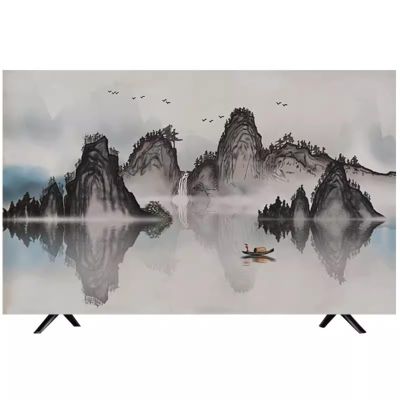 ABANO Universal 19-65in Indoor TV Dust Cover Indoor Art Cloth Liquid Crystal Display Protective Case Dustproof TV Screen Protector Bedroom Living Room Decoration, 60''