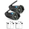 EJEAS Q8 2PC Motorcycle Bluetooth Headset, Upgraded Mesh 3.0 Intercom System with Music Sharing and IP67 Waterproof for 6 Riders Group Talking view 1