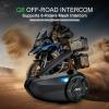 EJEAS Q8 2PC Motorcycle Bluetooth Headset, Upgraded Mesh 3.0 Intercom System with Music Sharing and IP67 Waterproof for 6 Riders Group Talking view 2