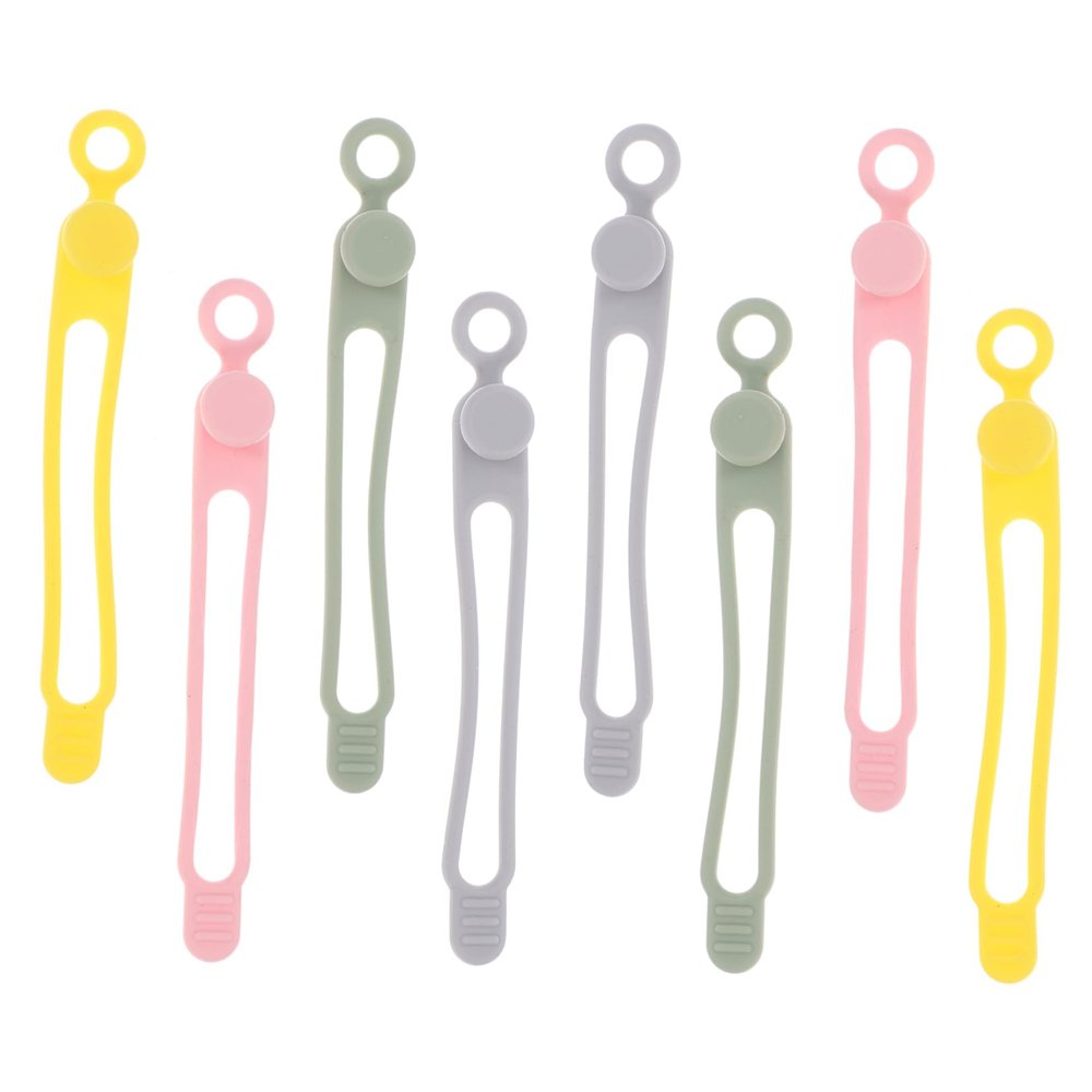 DOITOOL 24pcs Silicone Cable Ties for Wire Organization Efficient Straps for Home Office Cord Winders