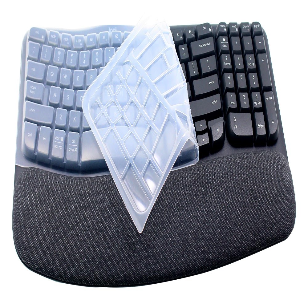 Ultra Thin Desktop PC Silicone Keyboard Cover Skin Protector Compatible with Logitech Wave Keys MK670 Wireless Keyboard, 2023 Logitech Wave Keys Wireless Keyboard Skin (Clear)