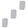 Angoily 3pcs Travel Digital Accessories Storage Bag Outdoor Power Bank Organizer USB Cable Carrying Case Grey USB Cable Bag Earphone view 1