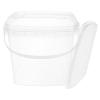 Alipis Paint Bucket with Lid 1.3 Gallon Transparent Square Paint Can Tub 5L Plastic Pails with Handle for Ice Cream Food Container view 1