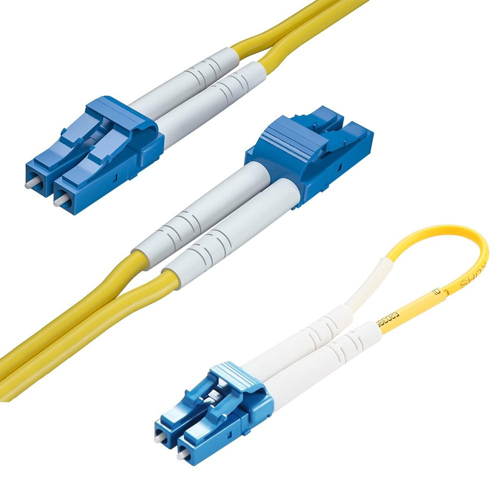 10Gtek 1 Pack of 2M OS2 LC to LC Fiber Patch Cable and 1 Pack of LC Fiber Optic Loopback Adapter