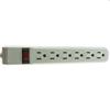 6-Outlet Surge Protector Power Strip with 360-Degree Flat Rotating Plug, Gray  UL Listed, 1800W, 6 Feet view 1