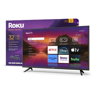 Roku Smart TV 32-Inch Select Series 720p HD RokuTV with Roku Voice Remote, Bright Picture, Customizable Home Screen Live Local News, Sports, Gaming