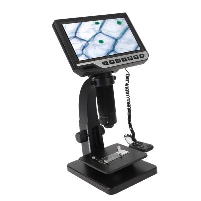 500X, 2000X Dual Lens Digital Microscope with 7 Inch LCD Display, 10 LED Lights, Support Connection to PC for Circuit Board Testing, Children s Education