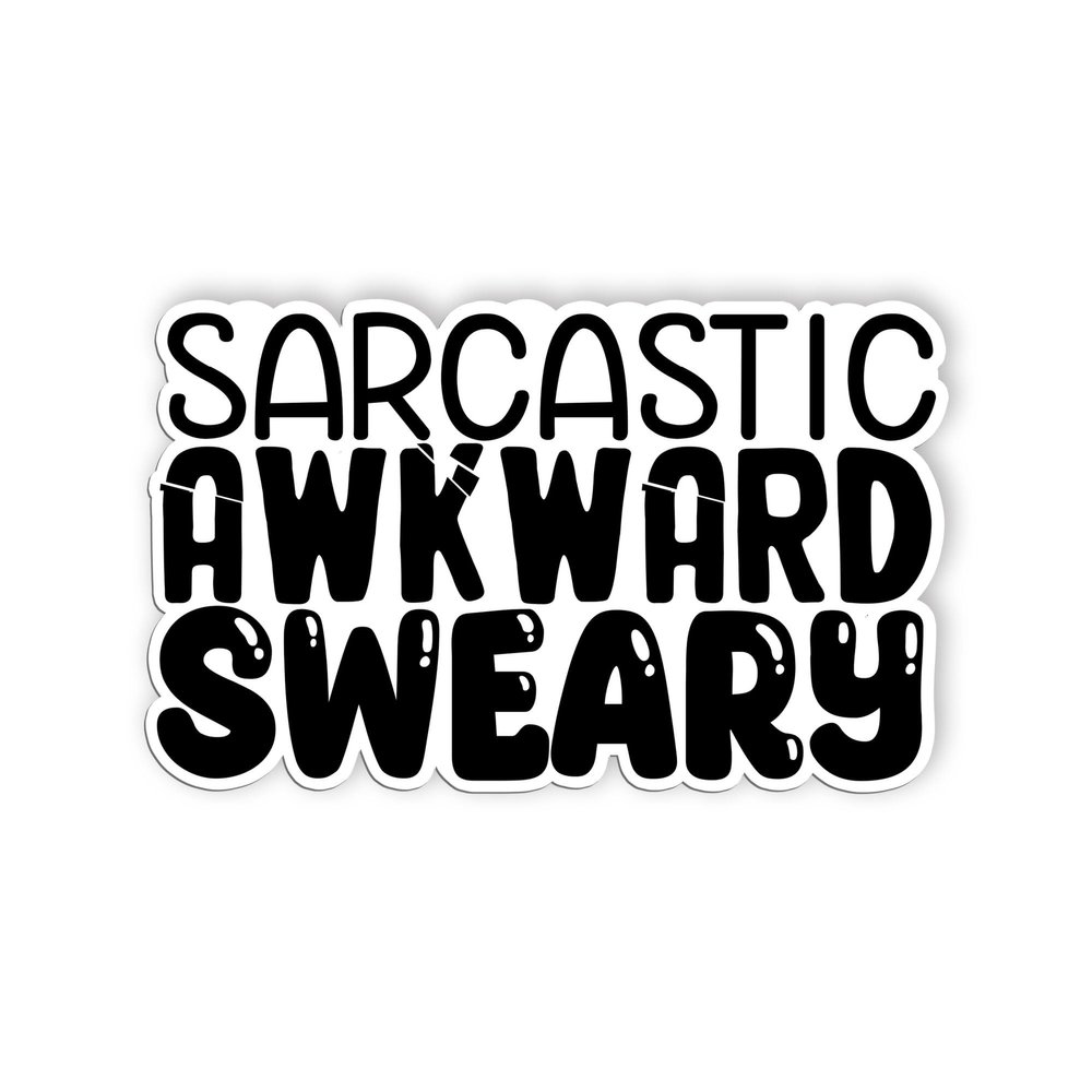 Sarcastic Awkward Sweary Stickers Funny Humor Sarcasm Sayings Stickers Snarky Humorous Quotes Stickers for Water Bottle, Laptop, Phone, Hard Hat, Bumper, Gifts for Adult(5 inch)