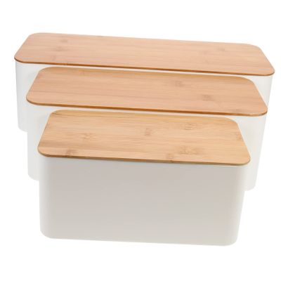 Homoyoyo 3pcs Box with Lids Wire Organizer for Cords Chargers Storage for Home Office