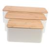 Homoyoyo 3pcs Box with Lids Wire Organizer for Cords Chargers Storage for Home Office view 1