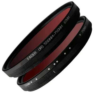 AMNOUR Adjustable Infrared Filter Infrared Lens Passes Infrared 550nm to 750nm 49 52 58 67 77mm Suitable for SLR Digital SLR Camera Lenses (Size : 46mm, Color : Fader IR 550-750NM)