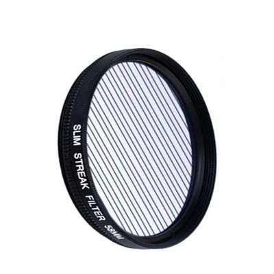 AMNOUR Striped Filter Lens 52/58/67/77/82mm Special Effects Brushed Camera Filter with Rotating Blue Rainbow Colorful (Size : 82mm, Color : Streak Blue)
