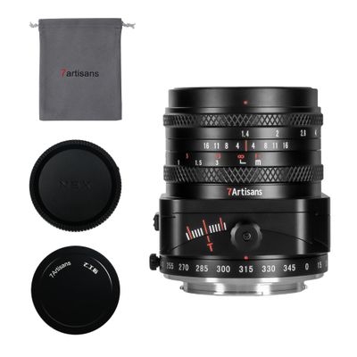 7artisans 50mm F1.4 APS-C Frame Tilt-Shift Lens with 2-in-1 Compatible for Fujifilm FX-Mount Mirrorless Cameras X-A1 X-A10 X-A2 X-A3 A-at X-M1 XM2 X-T1 X-T10 X-T2 X-T20 X-Pro1 X-Pro2 X-E1 X-E2 E-E2s