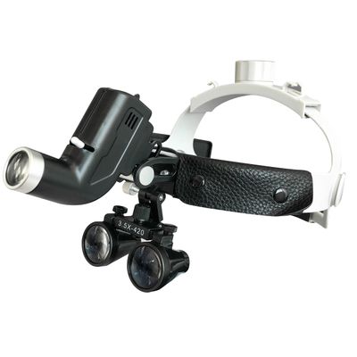 EustomA 3.5X Loupes Magnifier with 5W LED Spot Headlight Headlamp Brightness Headband Adjustable DY-106 Black