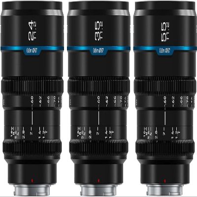 SIRUI Night Walker S35 Manual Focus Cine Lens Set, 24mm, 35mm, 55mm, T1.2 Large Aperture L Mount Lens for Sigma FP, S5/S5II/S5IIX, DC-BGH1 (MS-3SLB, Black)