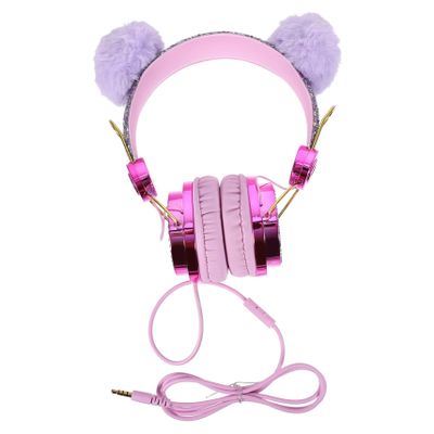 Angoily 2pcs Lovely Plush Ear Headphones for Boy Girl Noise-Cancelling Girl Headset Volume for Hearing for School Travel and Play