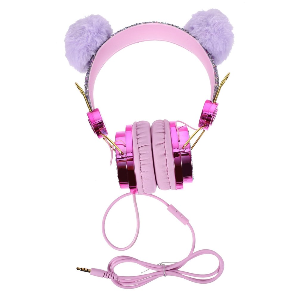 Angoily 2pcs Lovely Plush Ear Headphones for Boy Girl Noise-Cancelling Girl Headset Volume for Hearing for School Travel and Play