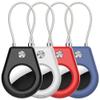 SkyArmor AirTag Secure Holder with Wire Cable, 4 Pack Air Tag Keychain Holders for Key Ring, Keys, Luggage, Backpack, Sturdy Protection Airtag Key Chain Lock Case  Black/White/Red/Blue view 1