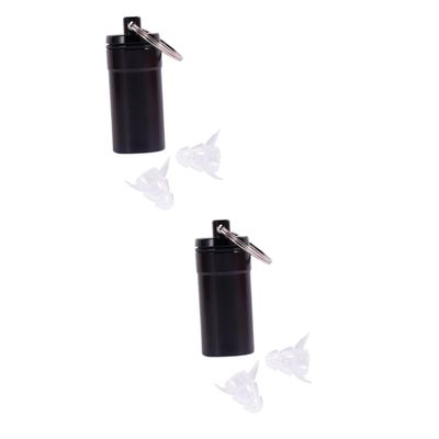 FOMIYES 2pairs Silicone Musician Earplugs Noise Reduction Reusable Hearing for Concerts Events Comfortable Fit Includes Black Travel Bottle Washable