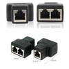 Gerrit 2-Pack RJ45 Splitter Adapter 1 to 2 Dual Female USB to RJ45 Port 8P8C Extender Plug LAN Interface Ethernet Socket Connector view 2