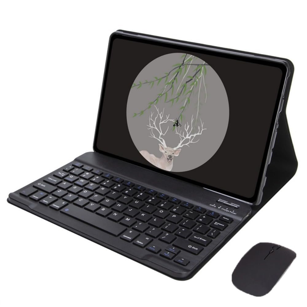 Lemore Keyboard Case for Xiaomi Pad 6S Pro 12.4 inch 2024,Case with Keyboard and Mouse,Stand Cover,BT Wireless Keyboard Detachable (Black)