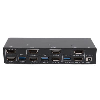 4K Dual Monitor KVM Switch, 2 Monitors 3 Computers 4K 144Hz USB 2.0 Extended Display KVM Switcher with 4 USB Ports and Multiple Cables (US Plug)