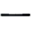 1U Rackmount Cat5e Patch Panel, 110 Type Horizontal, Black, 568A & 568B Compatible, 12 Port view 1