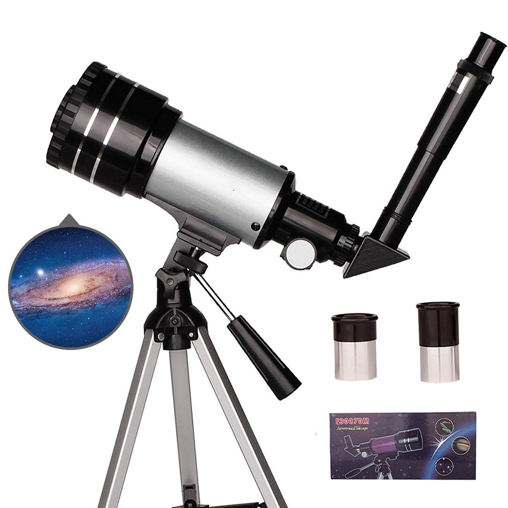 RFJYGWQM Binoculars Space Astronomical Telescope 70mm HD Refractor Telescope with Lightweight Tripod and 2 Options Eyepiece Moon Filter for Kids and Beginner Adults