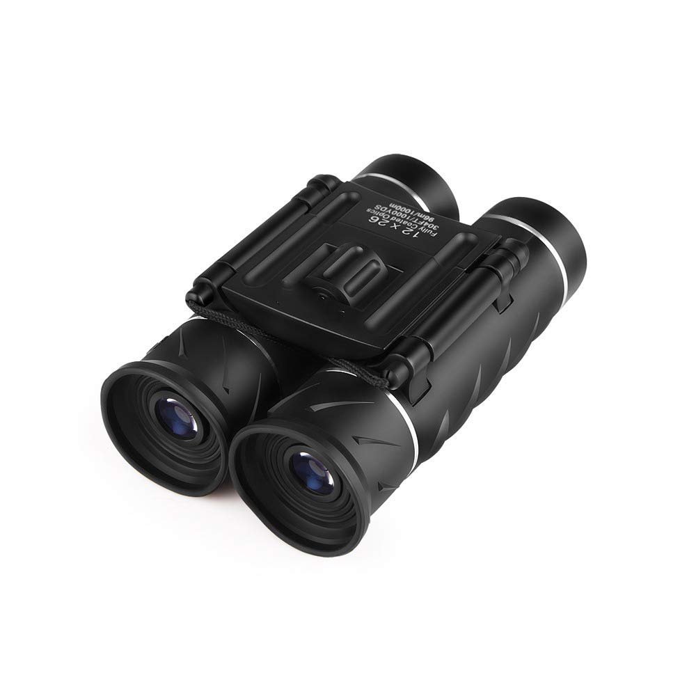 RFJYGWQM 12X26 Compact Folding Travel Mini Binoculars Opera Glasses Mini Telescope for Travel