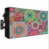 Abstract Ethnic Flower Outdoor TV Cover Waterproof & Weatherproof TV Covers with Roll Up Front Flat for 30-32 Inch,Outside Zipper TV Screen Protector Enclosuret,Ethnic Colorful Bohemia Mandala view 1
