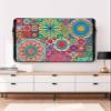 Abstract Ethnic Flower Outdoor TV Cover Waterproof & Weatherproof TV Covers with Roll Up Front Flat for 30-32 Inch,Outside Zipper TV Screen Protector Enclosuret,Ethnic Colorful Bohemia Mandala view 2