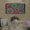 Abstract Ethnic Flower Outdoor TV Cover Waterproof & Weatherproof TV Covers with Roll Up Front Flat for 30-32 Inch,Outside Zipper TV Screen Protector Enclosuret,Ethnic Colorful Bohemia Mandala view 4
