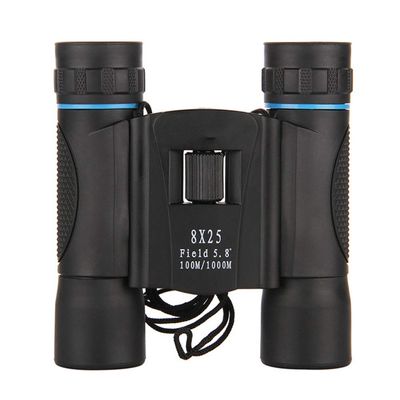 8X25 Double Tube high-Definition high-Definition Shock-Proof Plastic Concert Tour Outdoor Portable Straight Green Film Telescope Binoculars