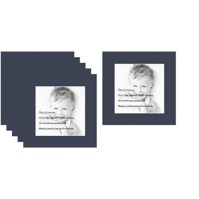 ArtToFrames 8x8 Midnight Blue/Blue Jay Custom Mat for Picture Frame with 4x4 opening size (Mat Only, Frame NOT Included)