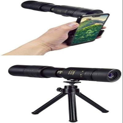 RFJYGWQM Binoculars Retractable Compact Monocular 50X60 High Power BAK4 Prism Low NightScope Waterproof Telescope Fully Multi with Smartphone Holder Tripod