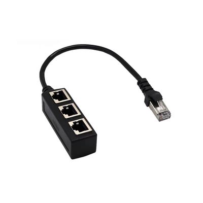Magikl 1-2 Pack RJ45 Cable Splitter Ethernet Adapter 1 to 3 Port LAN Network Plug (2)