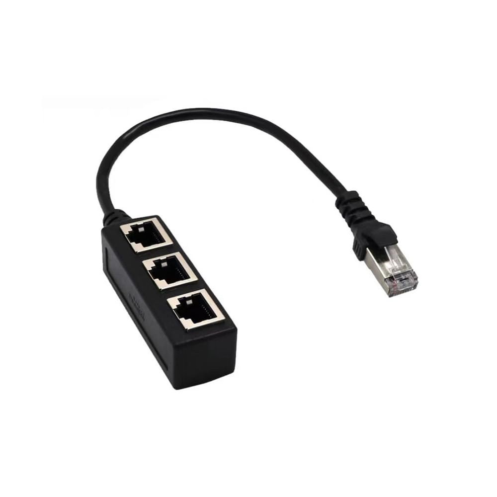 Magikl 1-2 Pack RJ45 Cable Splitter Ethernet Adapter 1 to 3 Port LAN Network Plug (2)