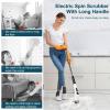 Electric Spin Scrubber with 7 Replaceable Brush HeadShower Scrubber with Long Handle,7 in 1 Cordless Cleaning BrushPower Shower Scrubber for Bathroom, Tub, Tile, Floor, Kitchen, Window,Black view 2