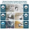 Electric Spin Scrubber with 7 Replaceable Brush HeadShower Scrubber with Long Handle,7 in 1 Cordless Cleaning BrushPower Shower Scrubber for Bathroom, Tub, Tile, Floor, Kitchen, Window,Black view 4
