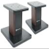 Rockville RHT8D Desktop Speaker Stands, Dark Wood, 66 lbs Capacity, Vibration Isolation Pads, Sturdy MDF Build, Sleek Design, for Bookshelf Speakers and Studio Monitors view 1